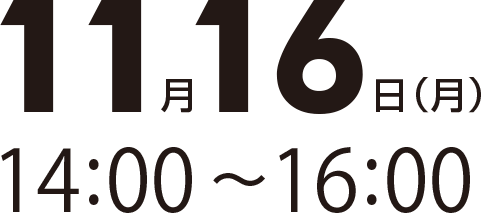 11月16日（月）14：00～16：00